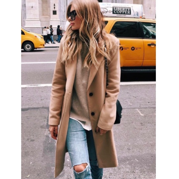 long tan peacoat